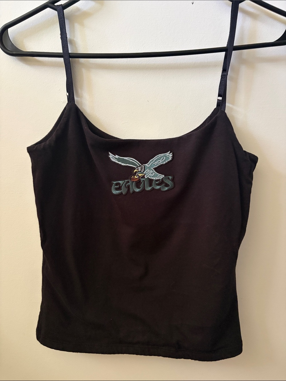 Philadelphia Eagles Embroidered Spaghetti Strap Tank Top with Built in Bra